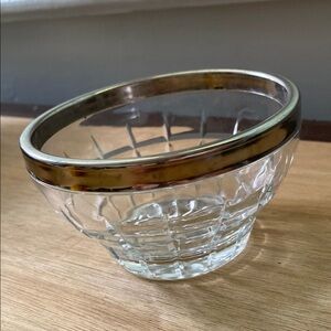 Vintage LEONARD Lead Crystal with Silverplated Trim Candy Dish ITALY